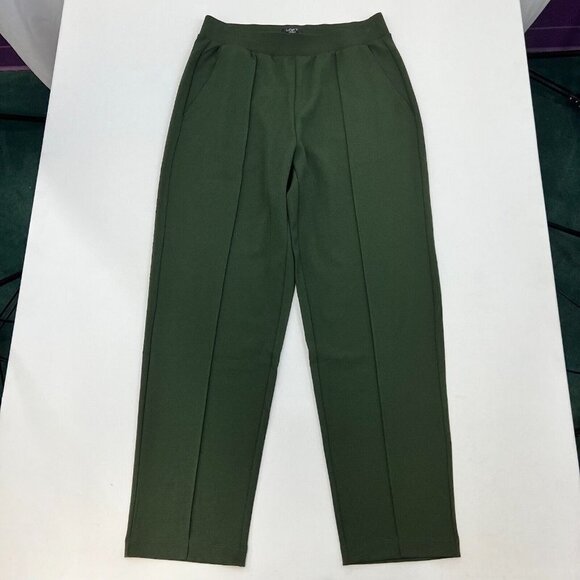 Loft Womens Green Elastic Waist Pull On Straight Leg Dress Pants Size Small - Picture 1 of 9